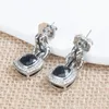 Dangle Earring Faux Black Onyx Earrings with Zircon Fashion Design Women's Wedding Jewelry