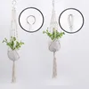 Home Plant Hangery Macrame Rope Pots Uchwyt liny wiszące ścienne sadzacze wieszaki koszyki koszyki uchwyty w koszyki kwiatowe wewnętrzne podnoszenie ZC1145