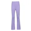 Kvinnor Pants Women's Capris Qingwen Ladies Purple Ribbed Sweatpants Summer Streetwear Skinny Elastic Flare Women Casual High midjan