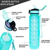 ウォーターボトル32オンスポータブルボトルの動機付けスポーツタイムメーカーの漏れ防止スポーツ屋外スポーツフィットネスBPA無料