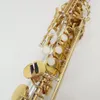Högkvalitativ WO37 Original en-till-en-struktur B-Key Professional High Pitched Saxophone White Copper Gold-Plated Sax