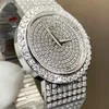 Montre de luxe pour femmes, 36/32/26mm, mouvement à quartz importé, boîtier en acier incrusté de diamants raffinés, montres-bracelets