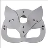 Halloween Masques En Cuir Chat Femmes Hommes Mascarade Animal Demi Visage Masque De Renard Cosplay Costume De Noël Accessoire Night Club Props Noir Rouge Blanc