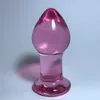 Rosa pequeno plug plug plug vidro anqu brinquedos para homens masturbação produtos adultos massageador de próstata Buttplug