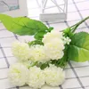 Fleurs décoratives couronnes simulation Hortensea bouquet bouquet de mariage artificiel de soie à la maison de la fête de fête de fête de fleur Q6o4
