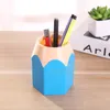 Pencil Stub Shape Pen Case Plastic Colorful Pencils Holders Makeup Brush Stationery Storage Holder Desktop Storages Bucket BH7009 TYJ