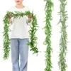 Dekoratif çiçek çelenkleri 184cm/6ft yapay okaliptüs çelenk yeşil sahte yaprak asma duvar asılı düğün kemer dekorasyon sahte bitki h