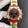 N Factory V4 Horloges 116505 40mm 904L CAL.4130 Automatische Chronograaf Herenhorloge Chocolade Wijzerplaat Rose Gouden Armband Heren Horloges