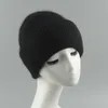 Feiações de peles de coelho de luxo feminino chapéu de inverno moda malha casual bonnet Skullies Skullies Cap 220812