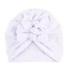 Baby Accessories Newborn Baby Turban Bow Knot Head Wrap Infant Cotton Beanie Hat Winter Warm Cap Solid Baby Shower Props