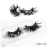 Fashion Thick Curling Up 3D Sequined False Eyelashes Soft & Vivid Hand Made Reusable Messy Crisscross Night-luminous Fake Lashes Multilayer Eyelash Extension