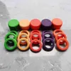 Children039s wooden toys beech rainbow coins and rings stackable Montessori toys loose parts of nature creative toys 12 co7558048