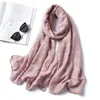 Plain Bubble Cotton Hijab Scarf For Women Plaid Solid Foulard Lady Muslim Headband Scarves Fashion 220516