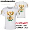 SUDAFRICA t shirt fai da te numero nome personalizzato gratuito Uomo donna Joker Face Fashion Allentato O collo Estate Abbigliamento uomo 220620