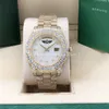 Orologio Full diamond White dail 228238 228239 Sapphire Big Diamond Bezel 43mm Orologio da polso automatico da uomo in oro 18 carati con scatola originale