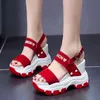 Moipheng Platform Sandals Mulheres 2022 New Summer Chunky High Saltos Femininos Cunhas Sapatos para Mulheres Peixe Toe Red Sandalia Feminina Y220421