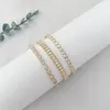 Trendy Design 14K Gold Plated Geometric Zircon Tennis Bracelet for Women Girl Accessories Korean Fashion Jewelry AAA Zircon Party Gift