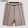 INCERUN Men s Sleepwear Sleeveless Shirt Vests Underwear Shorts Pajamas Sets Thin Side Hollow Casual S 5XL 220613