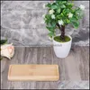 1 PC REC Kształt Bambusowy Spodek Plant Tray Mini Kwiat Pot Stojak Favor Procent Proste Elegancki Wystrój Domu C0125 Drop Dostawa 2021 Rack Kitchen