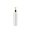 Empty Plastic Bottle Round Shoulder PET Silver Gold Shiny Silver Collar Spary Press Pump White Cover Portable Refillable Cosmetic Packaging Container 100ml