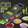 12 in1 mandoline mutfak aksesuarları sebze kesici soyucu kıyıcı dilimleyici meyve patates patatesli çeneli tren sepeti gadget 210318