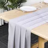 Chiffon Luxury Solid Colorful Table Runner Boho Wedding Party Bridal Shower Birthday Home Christmas Decoration5851078