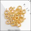 Clasps Hooks Jewelry Findings Components 10Pcs/Lot 6Mm Gold Spring Ring Clasp With Open Jump For Chain Necklace Bracelet Connectors Making
