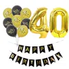 Party Decoration Set 40 41 42 43 44 45 46 47 48 49 Birthday Balloons Banners Happy Gold DecorationsParty