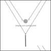 Chokers Halsketten Anhänger Schmuck Ins Doppelschichten Geometrische Halsband Für Frauen 100% Echte 925 Sterling Silber Link Kette Halskette Ymn214