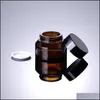 15G 30G 50G BROWN GLASS JAR POT - Letad skoderbehållare för vaxoljekräm kosmetik - reseåfyllningsbar provförpackning släppleverans