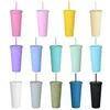 DHL 22oz tumblers ماتي الملونة الاكريليك الملونة مع الأغطية والقفز جدار مزدوج الجدار البلاستيك القابلة للاستردام كوب tumblers sxa14