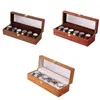 2 3 6 شبكات Wooden Watch Box Retro Case Holder Storage for Men Jewelry Es Display Display 220624