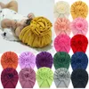 Neonato in maglia di cotone turbante per ragazze testa di fiore avvolge cappello per capretto ragazza ragazzi berretto beanie bambino fascia per capelli cappello fascia per capelli