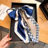 2021 marca design cetim seda skinny lenço para mulheres luxo bandas de cabelo pescoço gravata lidar com saco wrap escritório senhora headband acessórios