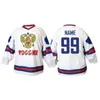 C26 Nik1 Team Russia bianco ROSSO Maglia da hockey su ghiaccio Ricamo da uomo cucito Personalizza qualsiasi numero e nome Maglie