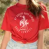 Camiseta feminina rodeo cowgirl slogan camise