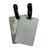 sublimatie bagagelabels voor koffers Glitter blanco reislabel met riem Warmteoverdracht Naam ID DIY-kaartblanco's