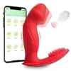 Vibromasseur Dildo App Masseurs à distance sans fil Wiggling Wearable Bluetooth Culotte vibrante Finger Sex Toys pour femmes Stimulateur de clitoris 8BLO