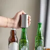 Automatische bierflesopener Magneet Beeropener Roestvrij staal Push Down Down Down Down Down Down Down Down Wine-Beer Soda Cap Opener- Keukenaccessoires