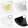 False Nails Clear Nature Black Tips For Nail Art Display Oval Fan Style Swatch Polish Stand Practice Manicure Tools252s
