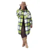 Mulheres de lã feminina Casaul Women Long Casat Long Plaid Manga Completa com Roupas de Inverno de Streetwear de Roupa para Roupa Phyl22