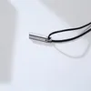 Pendant Necklaces Simple And Trendy Male One-word Glossy Tungsten Steel Plain Strip Temperament Wax Rope Necklace Suitable For MenPendant