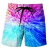 Herr shorts mode strand trippy vertigo färgglada 3D -tryck för män med mäns casual brädbadsbyxor manliga sportkläder korthemmar