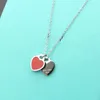Designer Love Jeia Mulheres Colar de Luxo Tiffanys Double Heart Colares 925 Jóias de Prata como presente com caixa