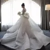 New Arrival Sequins Lace Sheer Neck Mermaid Bridal Wedding Dresses With Detachable Train Poet Long Sleeves Elegant Boutique Vintage Panel Wedding Princess Gown