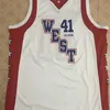 SJZL98 41 Dirk Nowitzki 2004 All Star West Basketball Jersey白刺繍ステッチパーソナライズカスタムジャージ