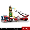431pcs City Rescue Fire Motor Bouwblokken Brandweerman Figuur Sets LADD206H