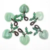Anh￤nger Halsketten Gro￟handel 6pcs/Los Mode Sch￶ne Natursteingr￼n Aventurine Herz Charms Anh￤nger 25 mm f￼r handgefertigte Schmuckherstellung
