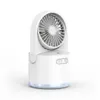 İki Nemlendirici Fan USB Şarj Edilebilir Masaüstü Hava Soğutucu Kişisel Ayarlanabilir Soğutma Fanı Gece Lambası Su Sis