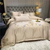 المنسوجات المنزلية الفاخرة القطن 4pcs الفراش الذهبي مجموعة النبيلة القصر الملكي سرير الملك كوين حجم حاف غطاء السرير سرير سرير سرير